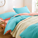 Luxury Reversible Sea Green And Pink Duvet Set